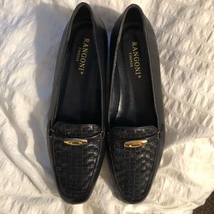 Navy Italian leather flats